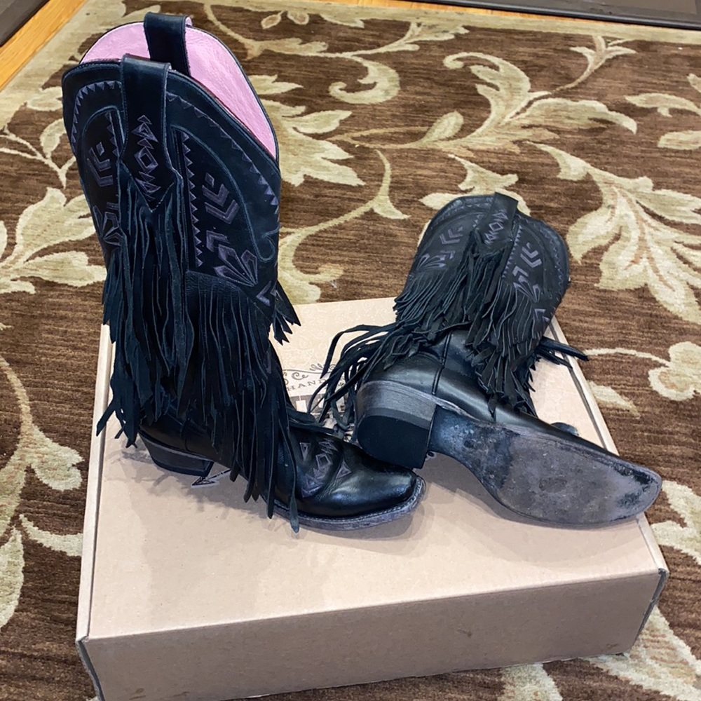 Lane thunderbird fringe boots
